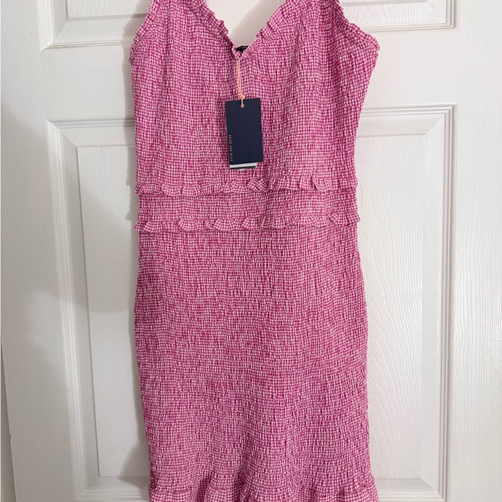 Skies Are Blue Pink Textured Midi Dress